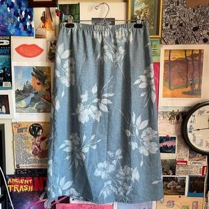 baby blue floral spring fairy cottagecore midi skirt